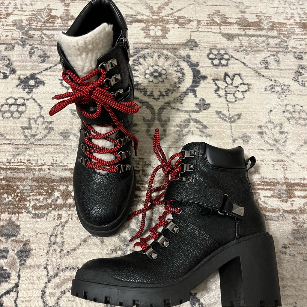 Marc Fisher Women’s Nature Lug Sole Heeled Hiker Booties